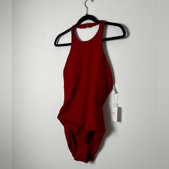 NEW Andie Swim The Luzon One Piece In Chili Pepper Open Back Swimsuit Size L - Picture 5 of 12